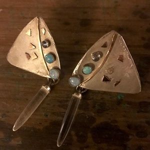 Gold Vermeil Opal Artisan Earrings